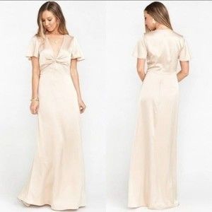 NWOT Show Your MuMu Rome Twist Gown champagne Satin luxe